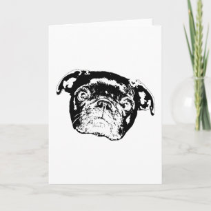Cartão Arte Afiada Pug Wish