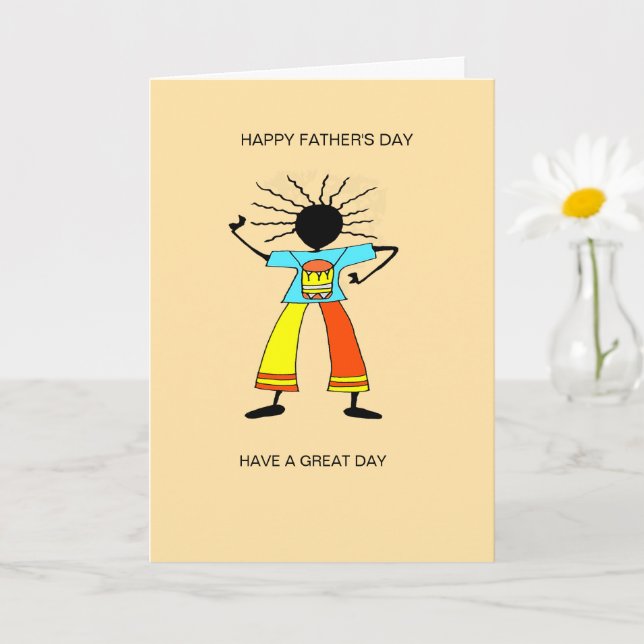 Cartão Arte africana, Dia de os pais Mestre Drummer (Planta pequena)