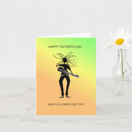 Cartão Arte Africana, Incrível Tocar de Guitarra Dia dos 