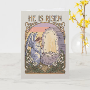 Cartão Arte Antiga Arte Nova Ele Ressuscitou Igreja de Na