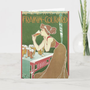 Cartão Arte Antiga Cervejaria Art Nouveau Fraikin-Courard
