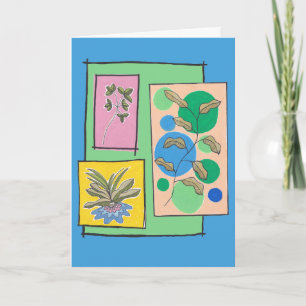 Cartão Arte bonita de três plantas, suas palavras dentro