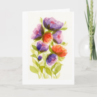 Cartão Arte Botânica Colorida em Aquarela