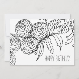 Cartão Arte Botânica da Flor de Cárnação Quente