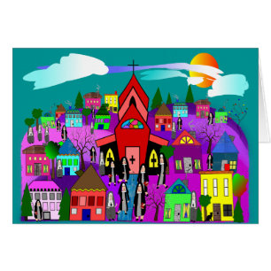 Cartão Arte católica das freiras "que dirige à igreja "