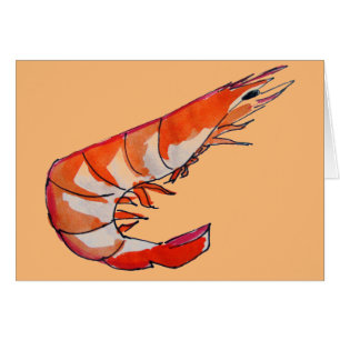 Cartão Arte cozida camarão-camarão