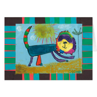 Cartão Arte da criança -- Criações do Caddie -- Leão