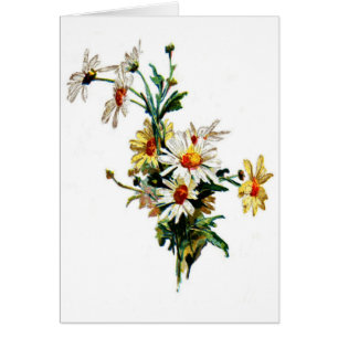 Cartão Arte da flor de Daisy* do *Vintage