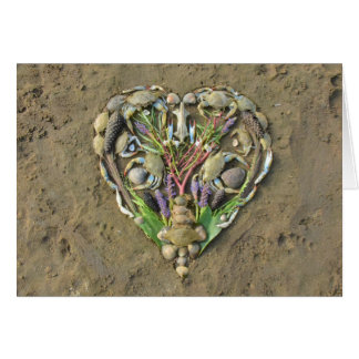 Cartão Arte da natureza do coração da costa