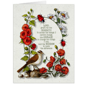 Cartão Arte da natureza, oração da serenidade: Flores d