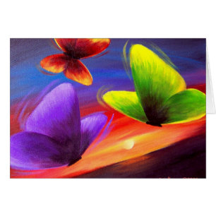 Cartão Arte da pintura da borboleta - multi