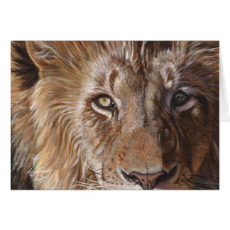 Cartão Arte da pintura da cara do leão