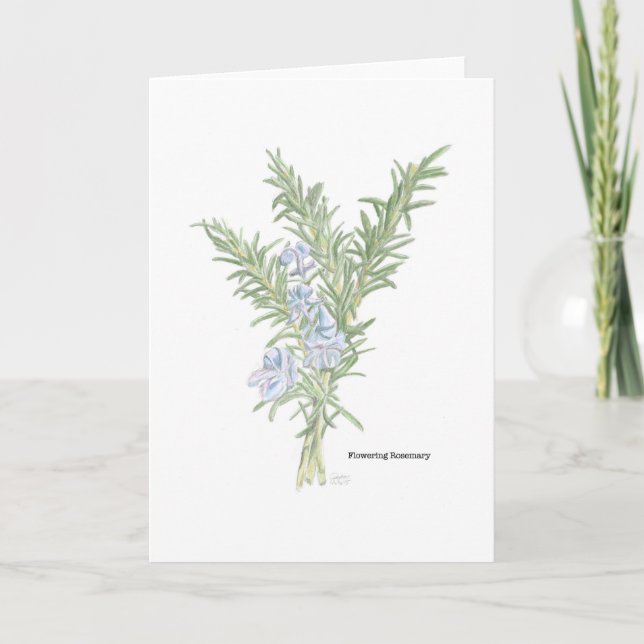 Cartão Arte da Rosemary em Flor (Frente)