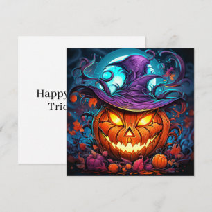 Cartão Arte de Abóbora Feliz de Halloween