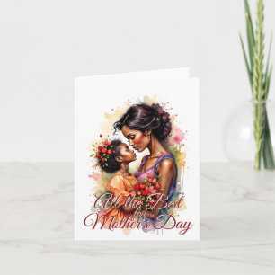 Cartão Arte de Amor no Dia das Mães em Estilo de Aquarela