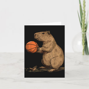Cartão Arte de Animal de Basquete Amante de Basquete Capi