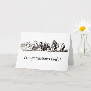 Cartão Arte de Animal Fofo Unicórnio Elefante Leão Zoológ