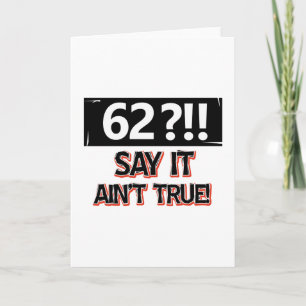 Cartão Arte de aniversário de 62 anos