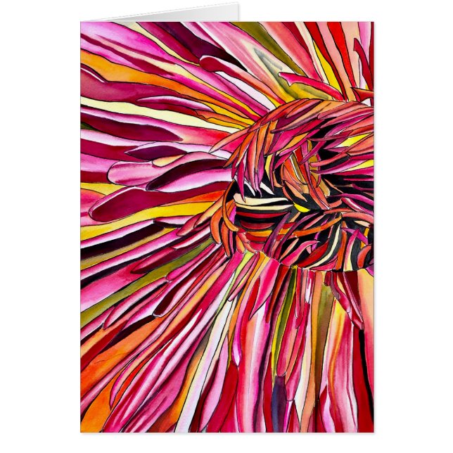 Cartão Arte de aquarela de crisântemo flor (Frente)