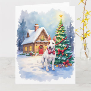 Cartão Arte de Árvore de Natal da Casa Aconchegante do Bu