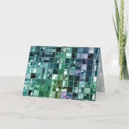 Cartão Arte de Azulejo Mosaico Líquido do Mar Profundo