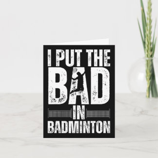 Cartão Arte De Badminton Engraçada Para Homens Mulheres V