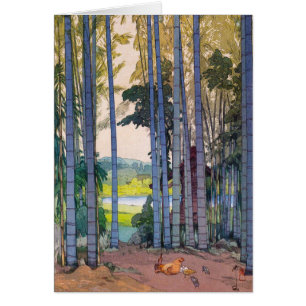 Cartão Arte de bambu da floresta de Yoshida do japanse