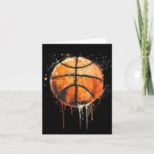 Cartão Arte de Basquetebol Aro de Basquetebol Colorido Ág