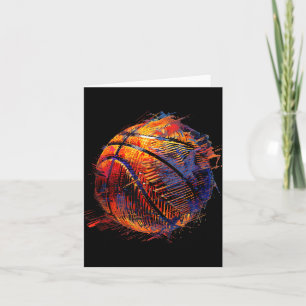 Cartão Arte de Basquetebol Desenho de Aro de Basquetebol 