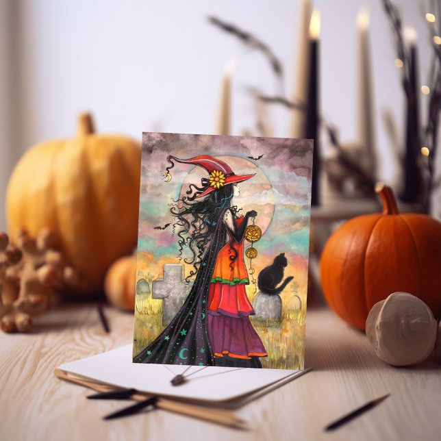 Cartão Arte de Bruxa de Halloween Witch Way (Criador carregado)