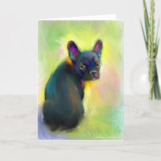 Cartão Arte de cachorrinho francês