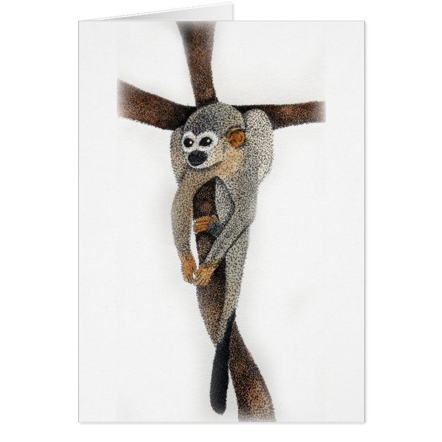 Cartão arte de caneta de macaco-aranha (Frente)