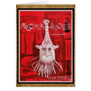 Cartão Arte de cardápio exótica em Tiki!