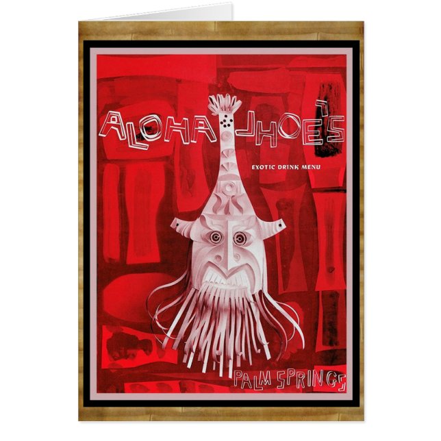 Cartão Arte de cardápio exótica em Tiki! (Frente)
