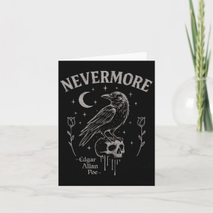 Cartão Arte de Caveira de Corvo Nevermore, Gótico Edgar A