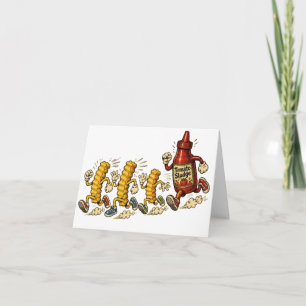 Cartão Arte de comida de desenho animado engraçado