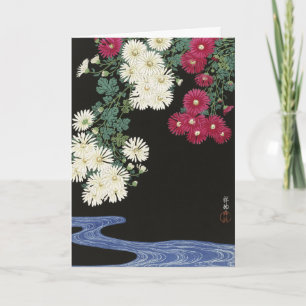 Cartão Arte de Crisântemo Vintage Ohara Koson