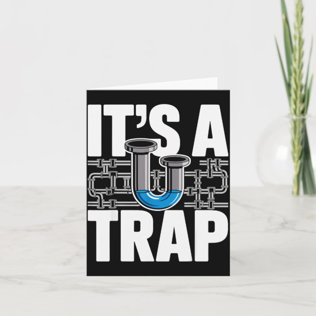 Cartão Arte De Encanador Para Homens Mulheres Encanamento (Frente)