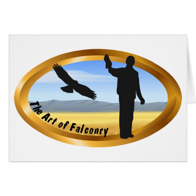 Cartão Arte de Falconry - Oval (Frente Horizontal)