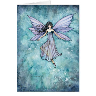 Cartão Arte de fantasia da linda fada roxa por Molly Harr