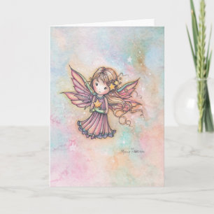 Cartão Arte de Fantasia em Aquarela Fae Estrela Pequena e