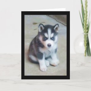Cartão arte de filhote de Husky Siberiano
