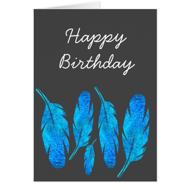 Cartão Arte de folha azul (Frente)