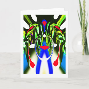 Cartão Arte de forma de vida vegetal alienígena