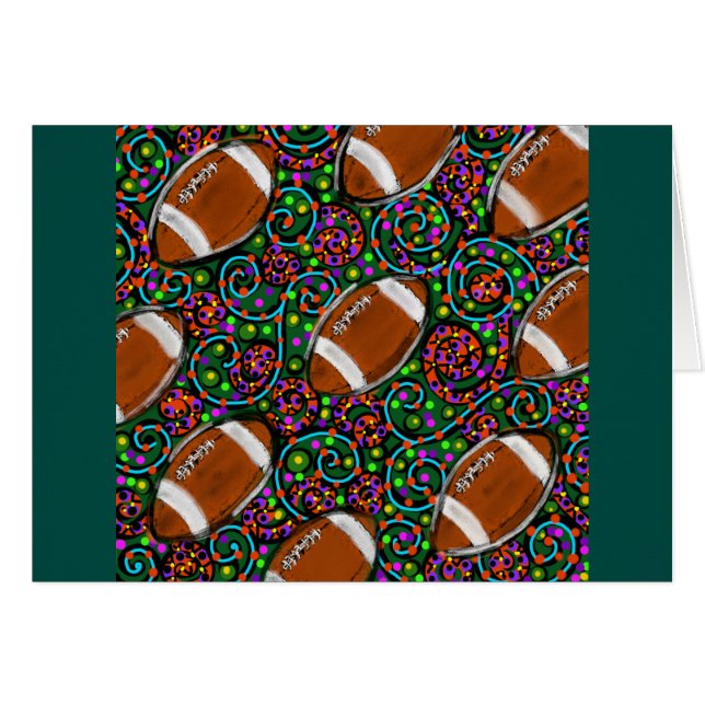 Cartão Arte de Futebol Verde (Frente Horizontal)