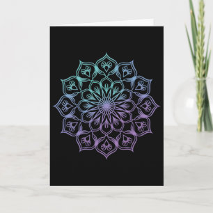 Cartão Arte de Geometria Fractal Sagrada Mandala Aquarela