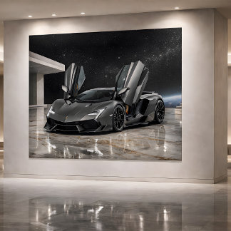 Cartão Arte de Hipercarro Futurista de Luxo