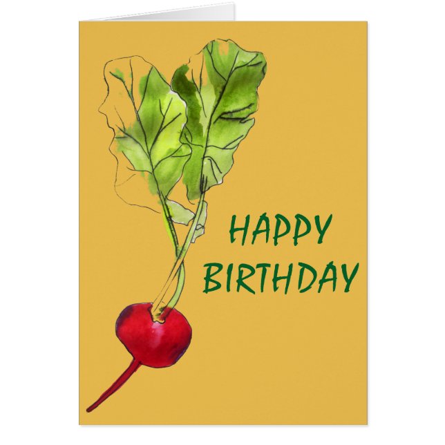 Cartão Arte de ilustração com aquarela vegetal de rabanet (Frente)