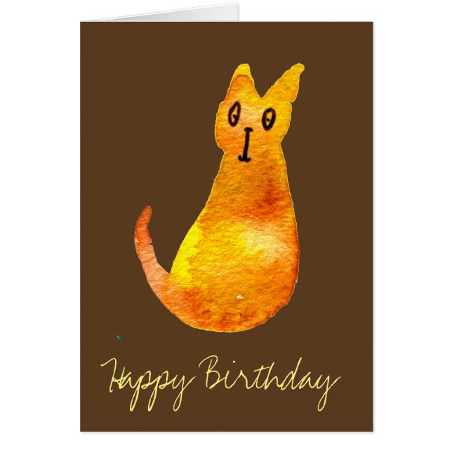 Cartão Arte de ilustração de aquarela gengibre (Frente)