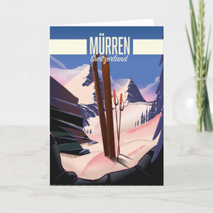 Cartão Arte de impressão de pôster de esqui de Murren Suí